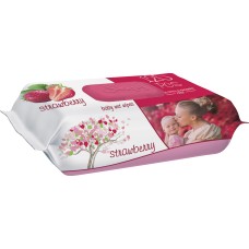 Влажные салфетки SLEEPY 120 Strawberry пластиковая крышка