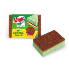 Губка Magic Clean Premium для чистки посуды антибактериальная 2шт/комплект