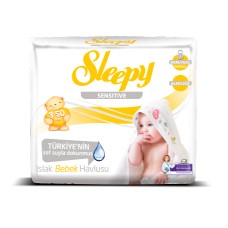 Влажные салфетки SLEEPY 50 Sensitive пластиковая крышка x3