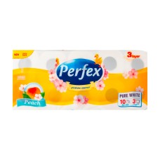 Туалетная бумага PERFEX 10 шт персик 3 слоя 117листов
