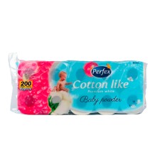 Туалетная бумага PERFEX 10 шт COTTON LIKE "Baby powder "3 слоя 200листов