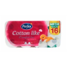 Туалетная бумага PERFEX 16 шт COTTON LIKE 3 слоя 135листов