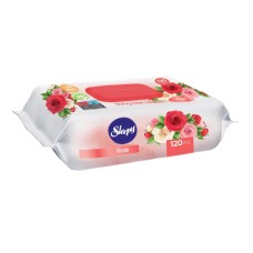 Влажные салфетки SLEEPY 120шт Роза, пластиковая крышка
