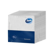 Бумажные салфетки FRESH ECONOMIC 30x30 см Белые, 1 слой, 100 шт.