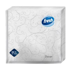 Бумажные салфетки FRESH DEKOR 33x33 см Silver, 3 слоя, 20 шт.