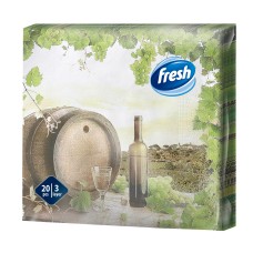Бумажные салфетки FRESH DEKOR 33x33 см Wine&Grapes, 3 слоя, 20 шт.
