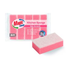 Губка Magic Clean для чистки посуды 4+1шт без царапин