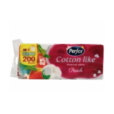 Туалетная бумага PERFEX 10 шт COTTON LIKE "персик "3 слоя 200листов