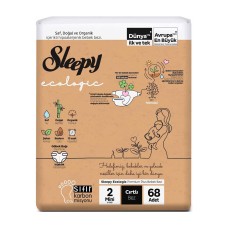 Подгузники Sleepy Ecologic Double 2 Mini , 3-6кг, 68 штук