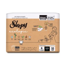 Подгузники Sleepy Ecologic Double 6 XLarge, 15-27кг, 32 штук