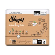 Подгузники Sleepy Ecologic Double 7 XXLarge, 20-30кг, 28 штук