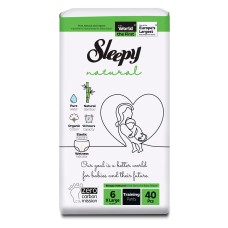 Трусики Sleepy Natural Ultra Sensitive DOUBLE 6 Xlarge, 15-25кг, 40 шт