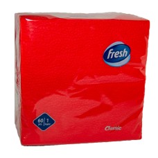 Бумажные салфетки FRESH CLASSIC 33x33 см Красные, 1 слой, 60 шт.