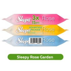 Набор влажных карманных салфеток SLEEPY 3x15 шт Rose Garden