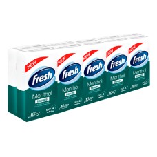 Платочки бумажные носовые Fresh Mentol, 3 слоя, 10 упаковок