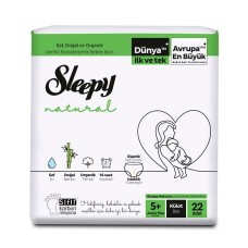 Трусики Sleepy Natural Ultra Sensitive 5+ Junior Plus, 13-20кг, 22 шт