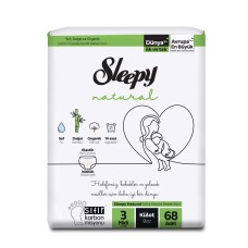 Трусики Sleepy Natural Ultra Sensitive DOUBLE 3 Midi 4-9кг, 68 шт