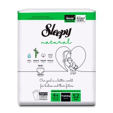 Трусики Sleepy Natural Ultra Sensitive 4+ Maxi Plus, 9-16кг, 52 шт