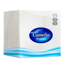 Бумажные салфетки CAMELIA 33x33 см Белые, 1 слой, 100 шт.