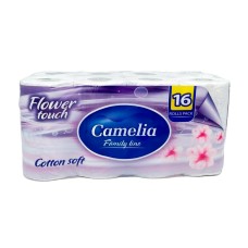 Туалетная бумага CAMELIA 16 шт 3 слоя 112 листов Flower Touch