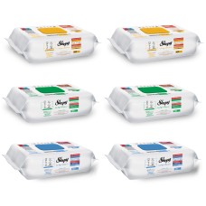 Комплект 6x Влажные полотенца для поверхностей SLEEPY EASY CLEAN 6x100шт