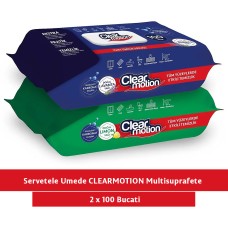 Комплект 2x Влажные полотенца для поверхностей CLEARMOTION 2x100шт