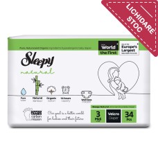 Подгузники Sleepy Natural Ultra Sensitive ECO 3 Midi , 4-9кг, 34 штук
