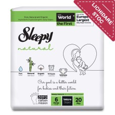 Подгузники Sleepy Natural Ultra Sensitive ECO 6 XLarge , 15-25кг, 20 штук