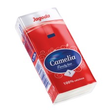 Платочки бумажные носовые CAMELIA Strawberry, 3 слоя, 10 упаковок