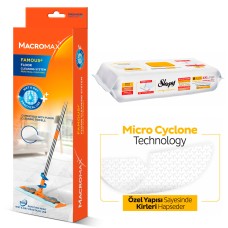 Комплект Швабра MACROMAX + Влажные салфетки SLEEPY EASY CLEAN 50шт Травяное мыло