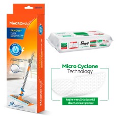 Комплект Швабра MACROMAX + Влажные салфетки SLEEPY EASY CLEAN 50шт Белое мыло