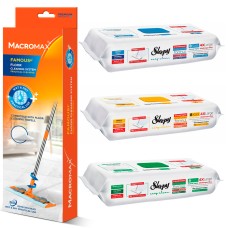 Швабра MACROMAX + Комплект 3x Влажные салфетки для швабры SLEEPY EASY CLEAN 3x50шт