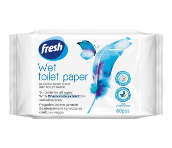 Влажная туалетная бумага Fresh - 60 шт. в подарок